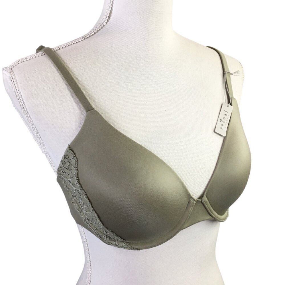 Reveal Lingerie Bra NWT 32D Sage Green Underwire Lace Accents RR0005 - Picture 3 of 8